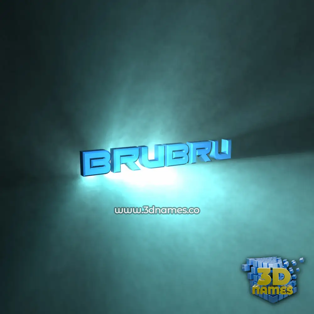 brubru in Light Shine style - 3D name wallpaper