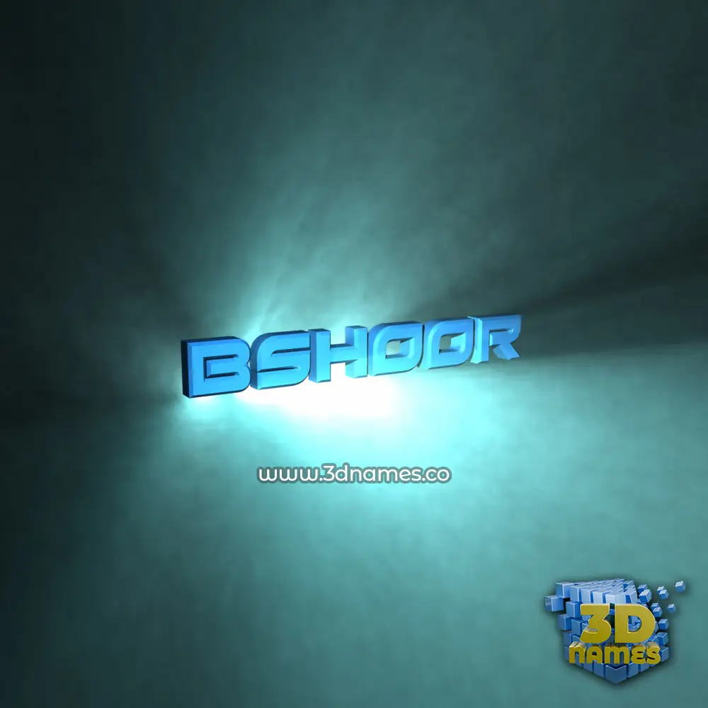 bshoor in Light Shine style - 3D name wallpaper