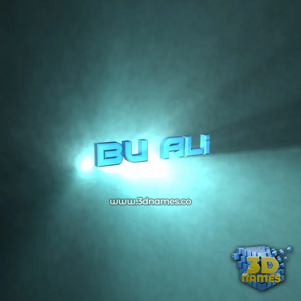 bu ali in Light Shine style - 3D name wallpaper