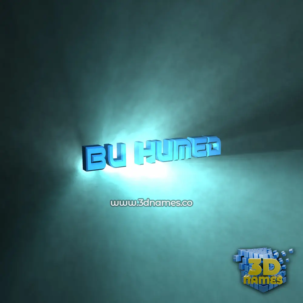 bu humed in Light Shine style - 3D name wallpaper