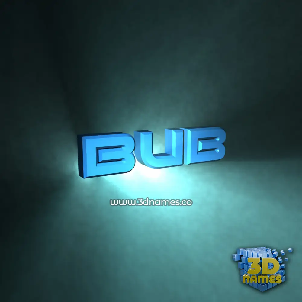 bub in Light Shine style - 3D name wallpaper