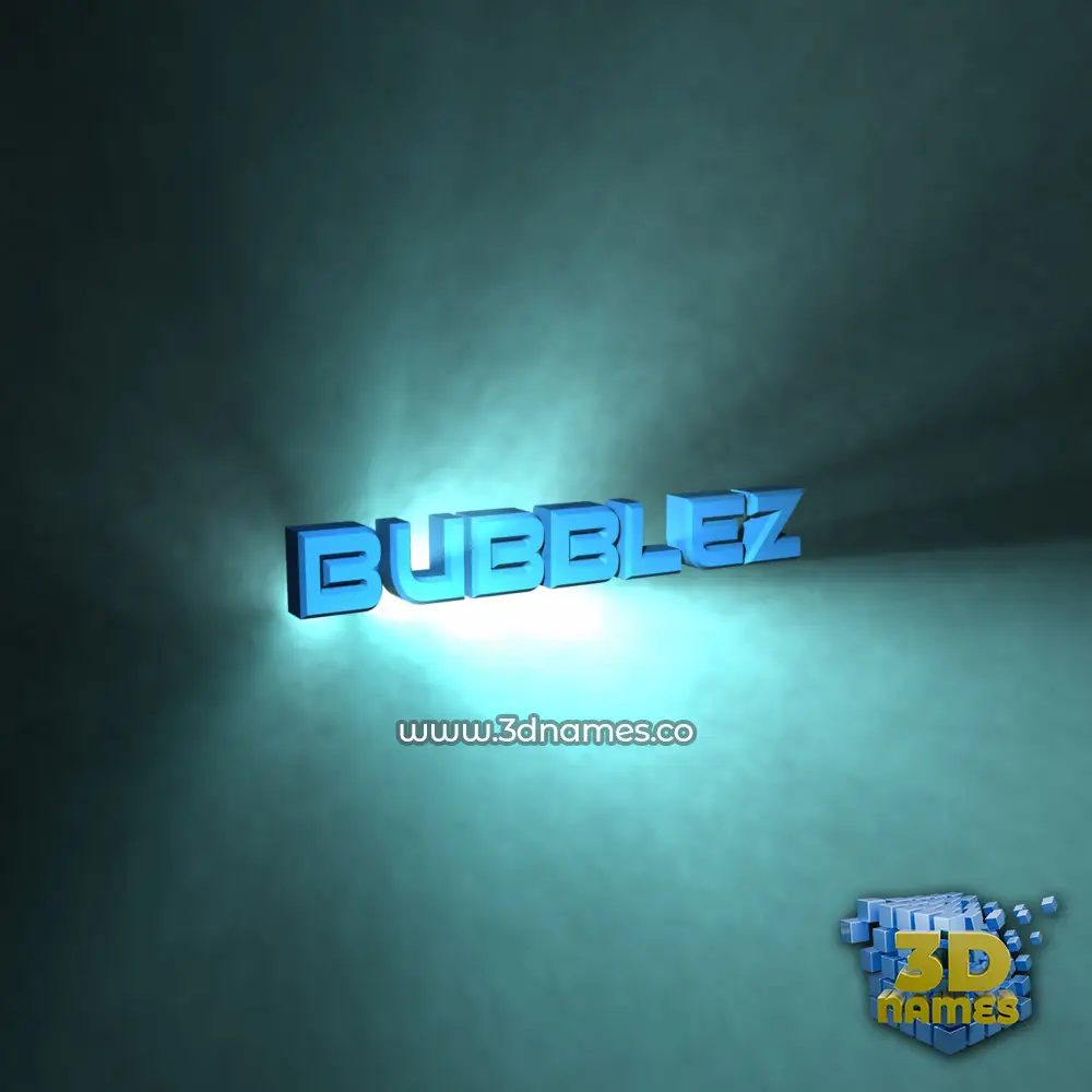 bubblez in Light Shine style - 3D name wallpaper