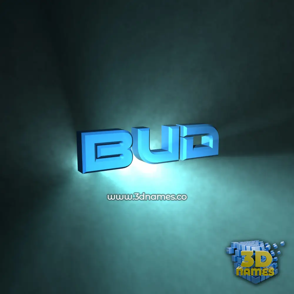 bud in Light Shine style - 3D name wallpaper
