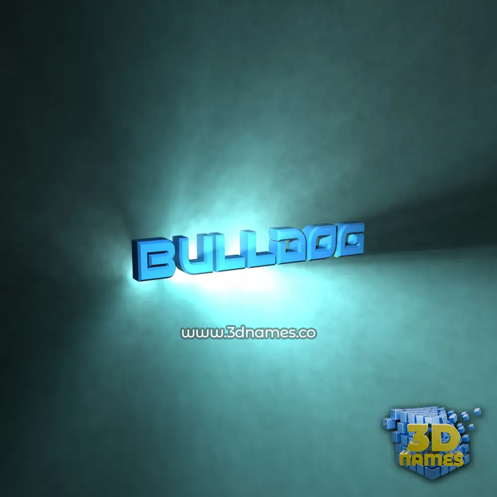 bulldog in Light Shine style - 3D name wallpaper