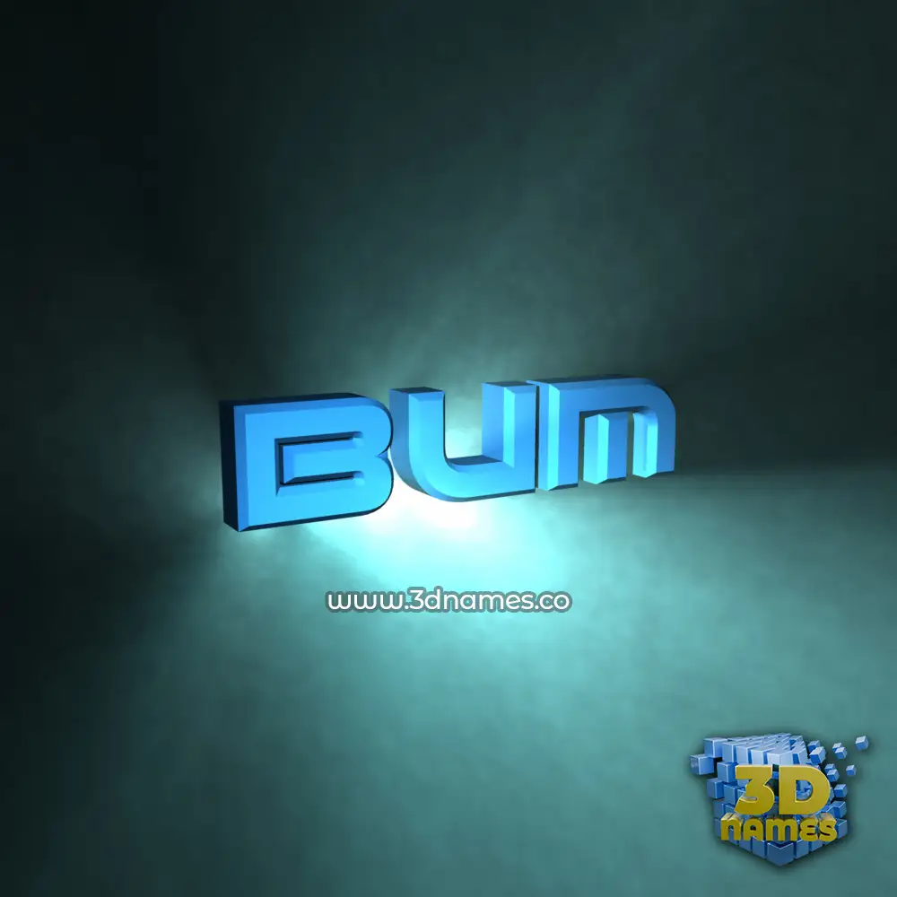 bum in Light Shine style - 3D name wallpaper