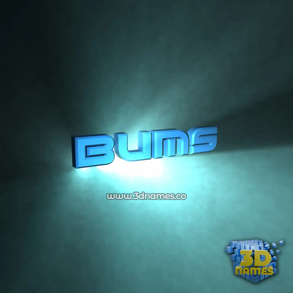 bums in Light Shine style - 3D name wallpaper