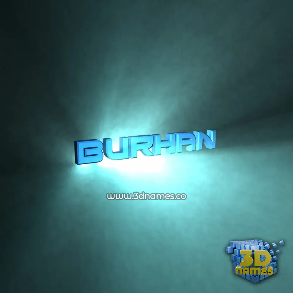 burhan in Light Shine style - 3D name wallpaper