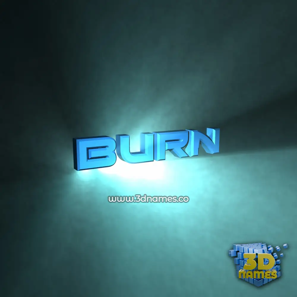 burn in Light Shine style - 3D name wallpaper