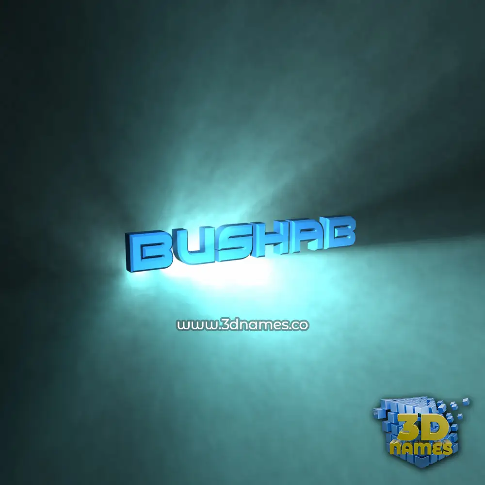 bushab in Light Shine style - 3D name wallpaper