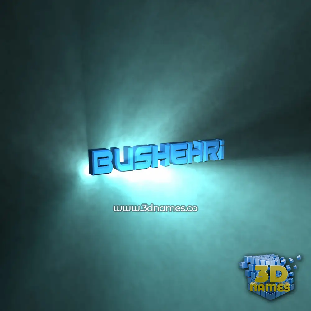 bushehri in Light Shine style - 3D name wallpaper