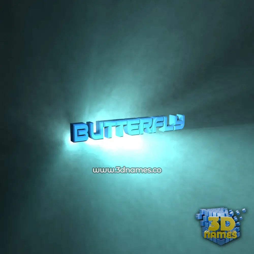 butterfly in Light Shine style - 3D name wallpaper