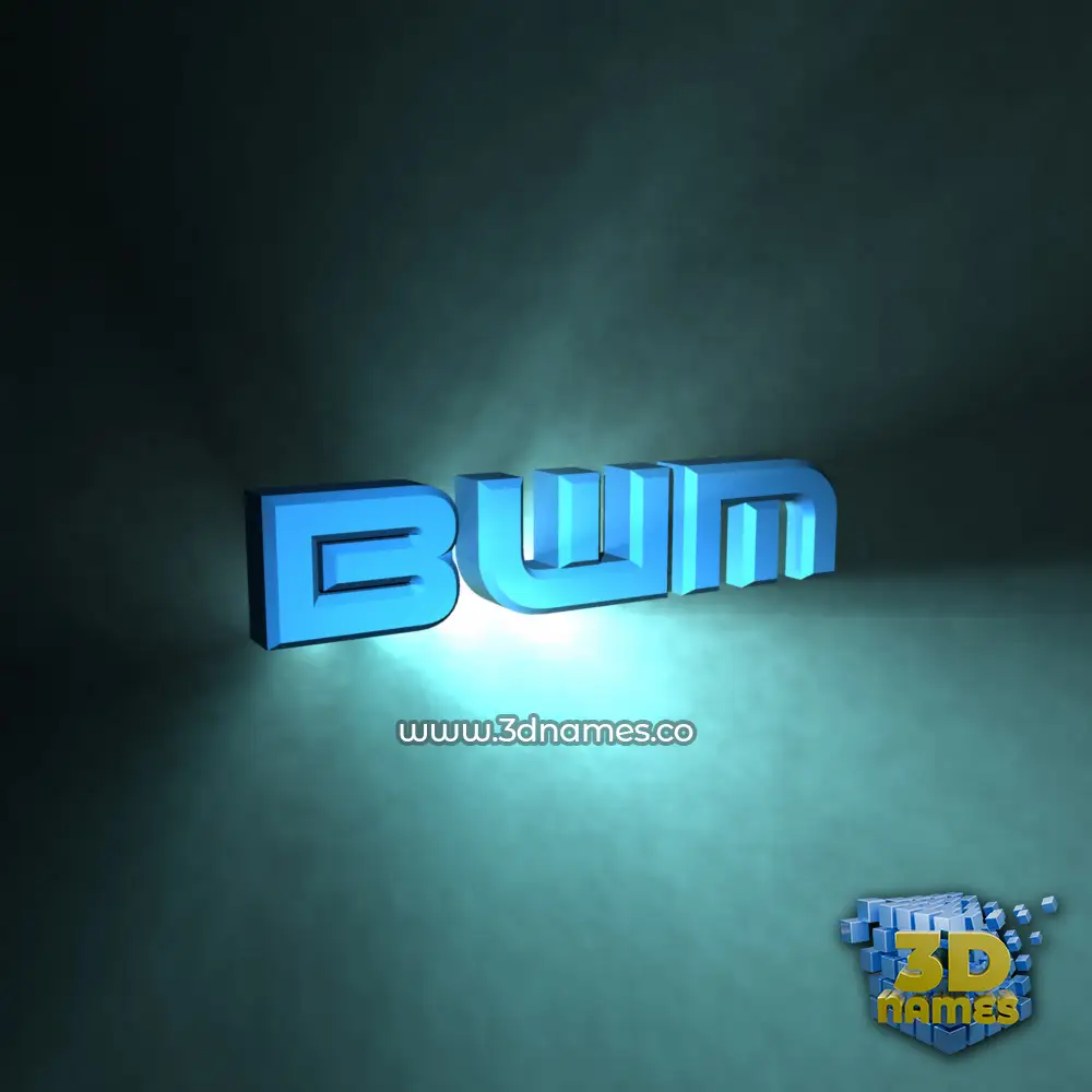 bwm in Light Shine style - 3D name wallpaper