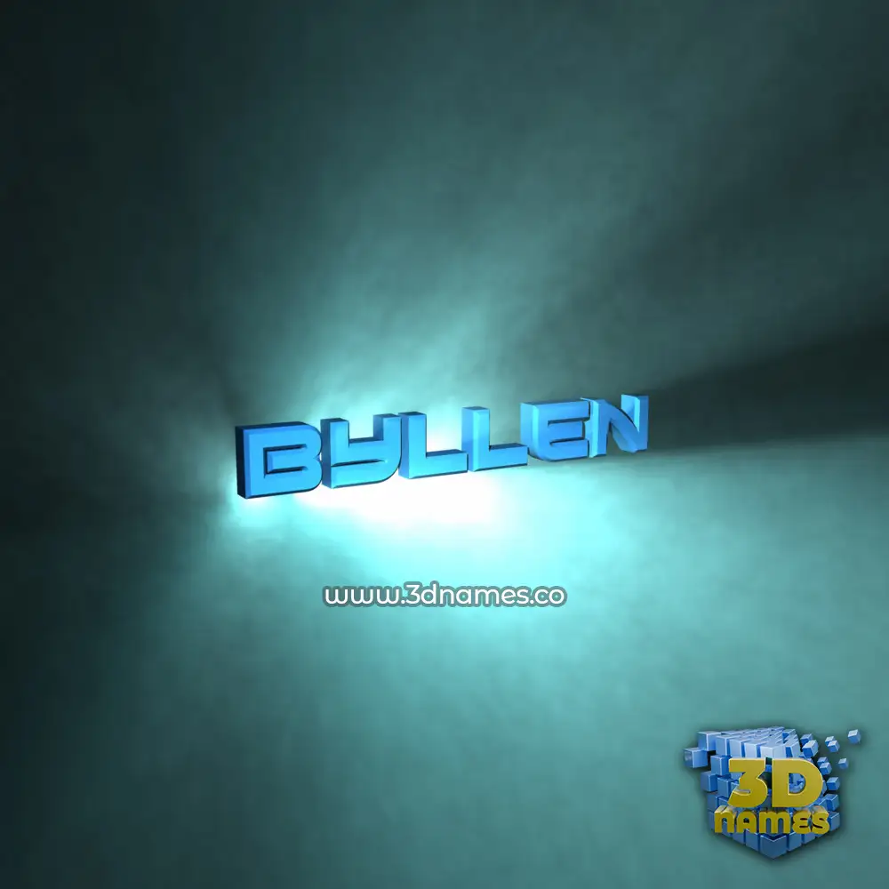 byllen in Light Shine style - 3D name wallpaper