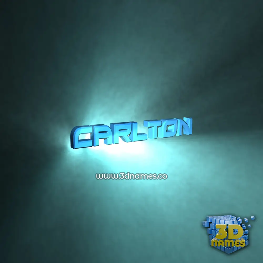carlton in Light Shine style - 3D name wallpaper