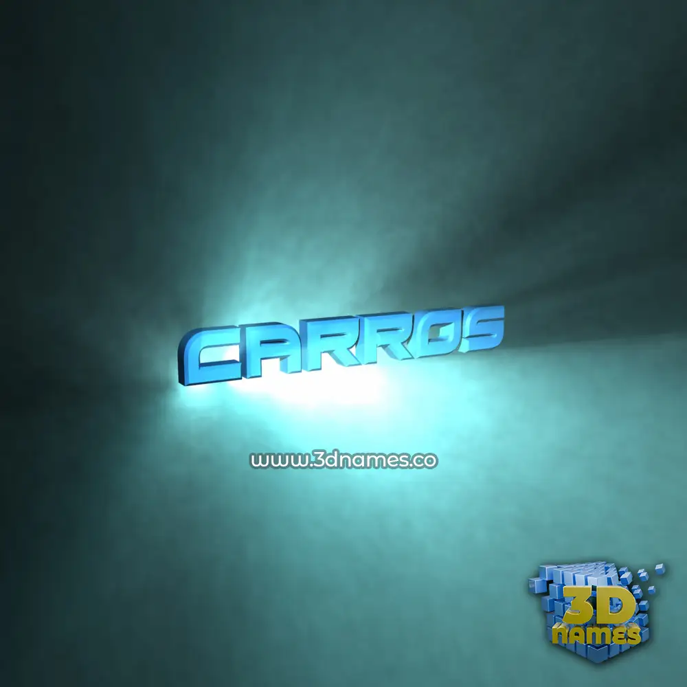 carros in Light Shine style - 3D name wallpaper