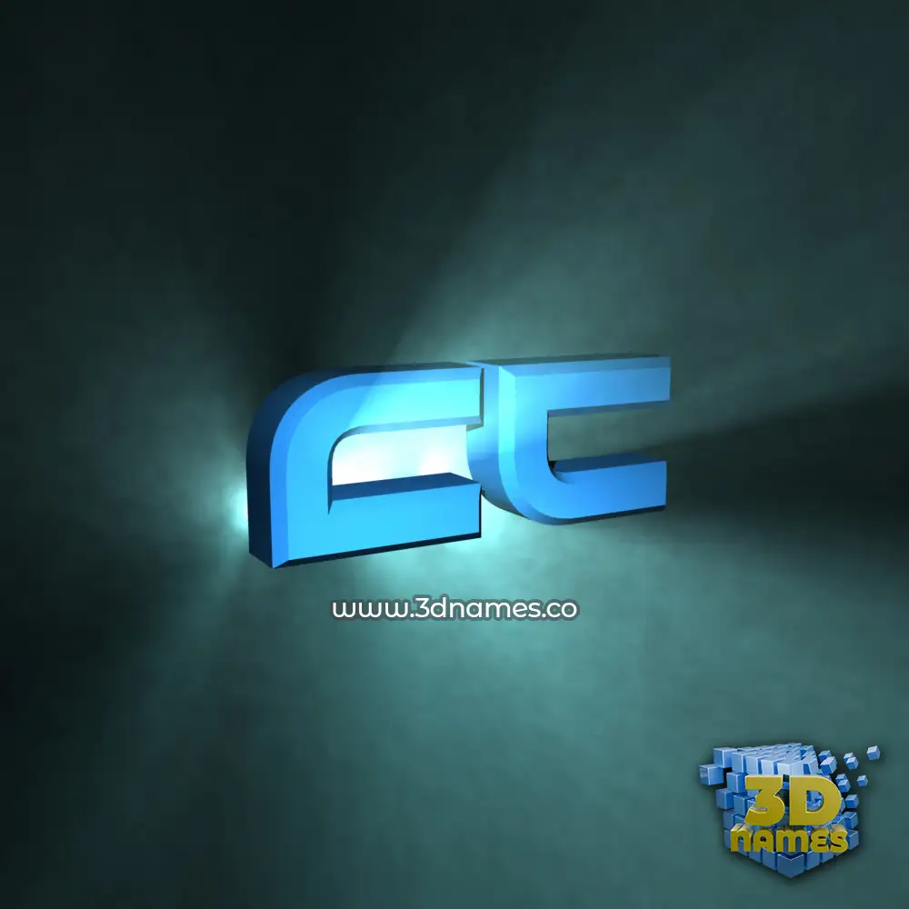 cc in Light Shine style - 3D name wallpaper
