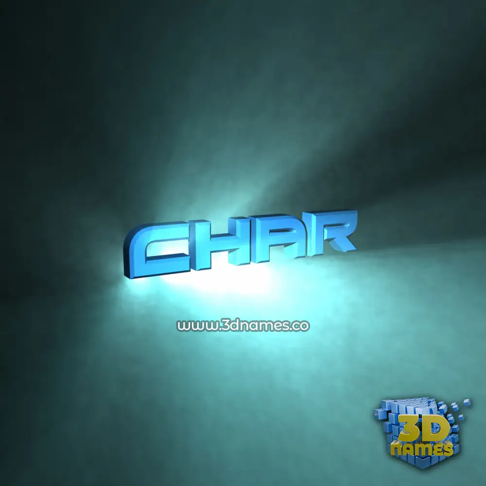 char in Light Shine style - 3D name wallpaper