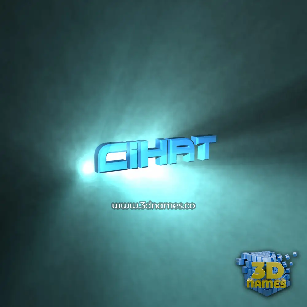 cihat in Light Shine style - 3D name wallpaper