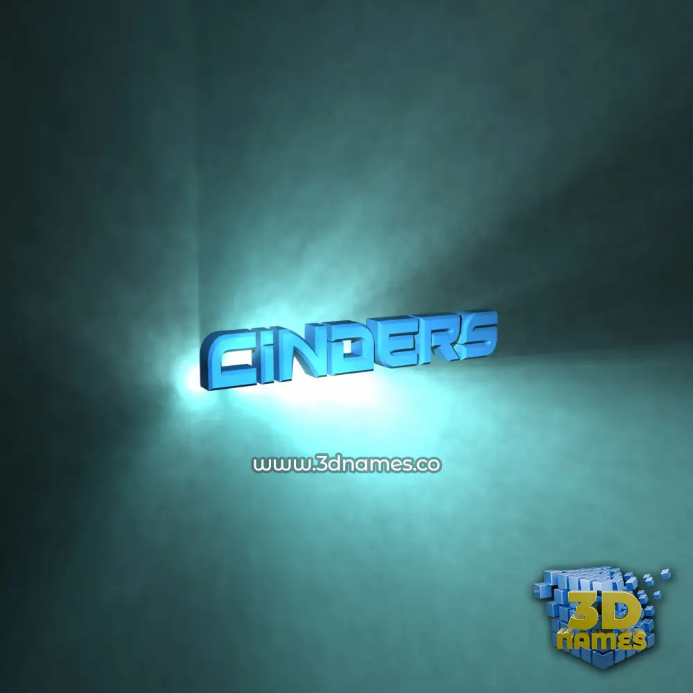 cinders in Light Shine style - 3D name wallpaper