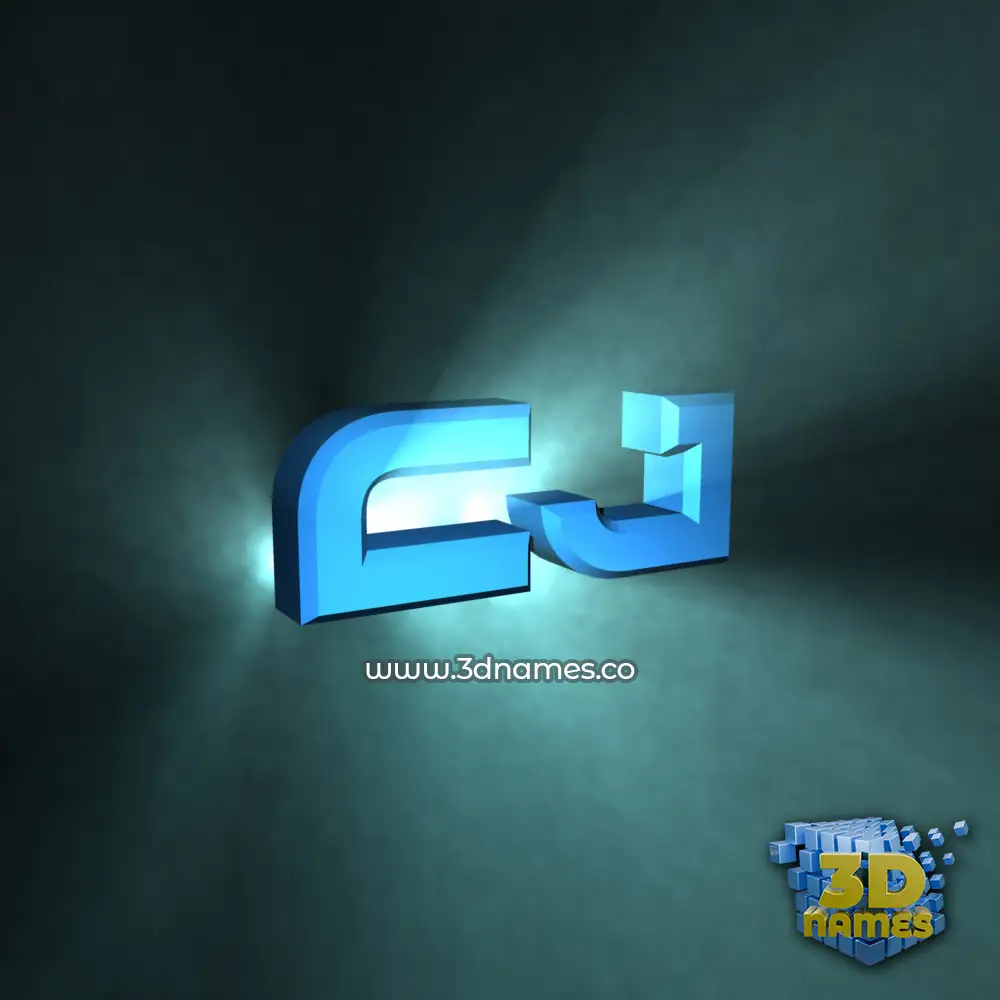 cj in Light Shine style - 3D name wallpaper