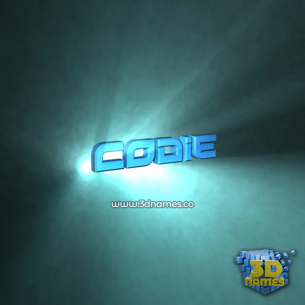 codie in Light Shine style - 3D name wallpaper