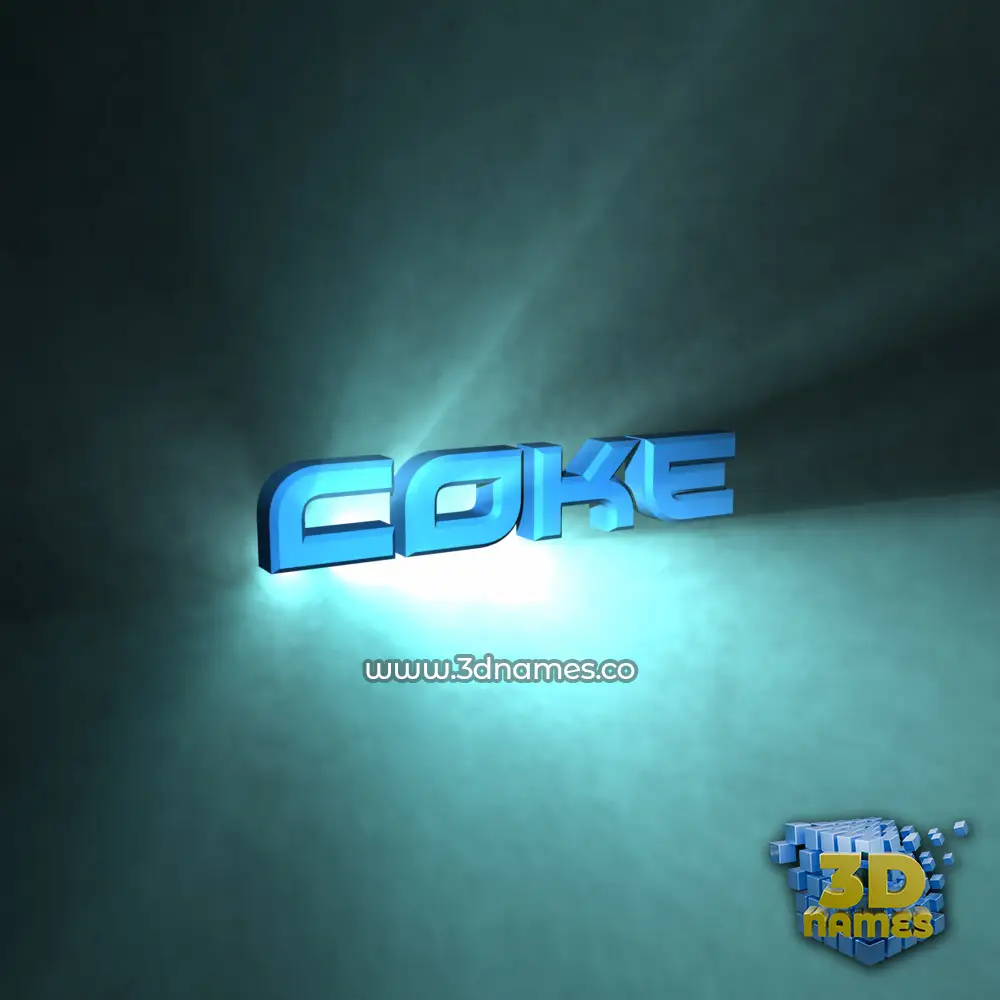 coke in Light Shine style - 3D name wallpaper