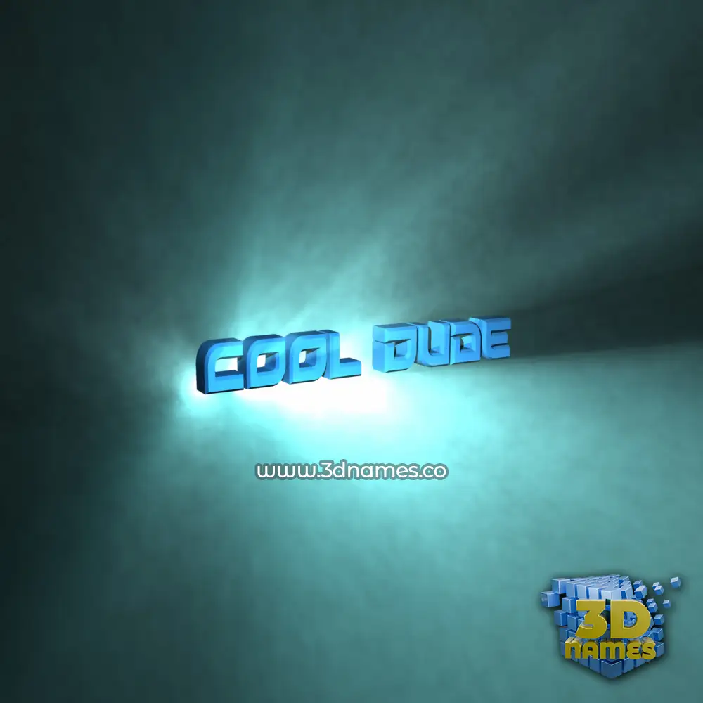 cool dude in Light Shine style - 3D name wallpaper