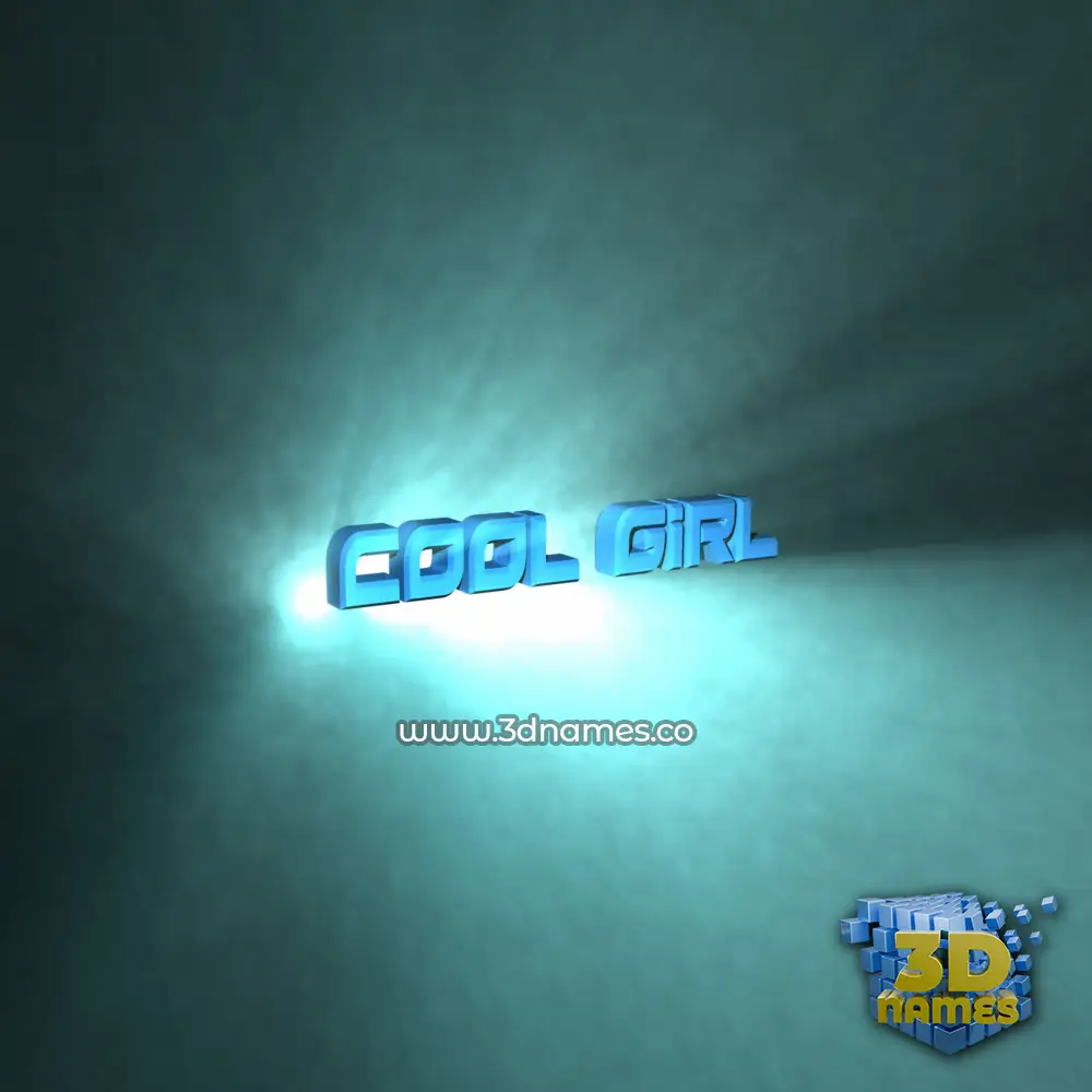 cool girl in Light Shine style - 3D name wallpaper