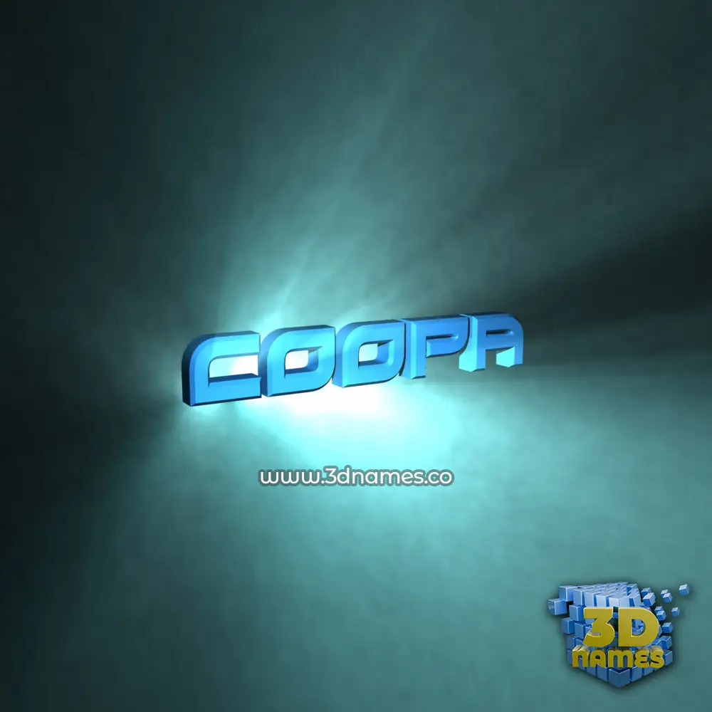 coopa in Light Shine style - 3D name wallpaper