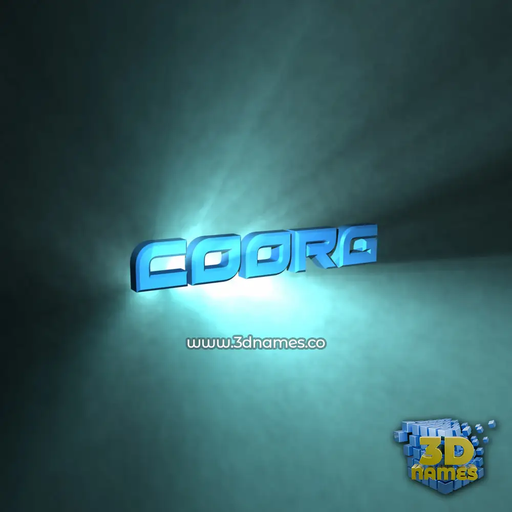 coorg in Light Shine style - 3D name wallpaper