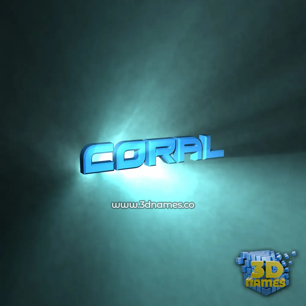 coral in Light Shine style - 3D name wallpaper