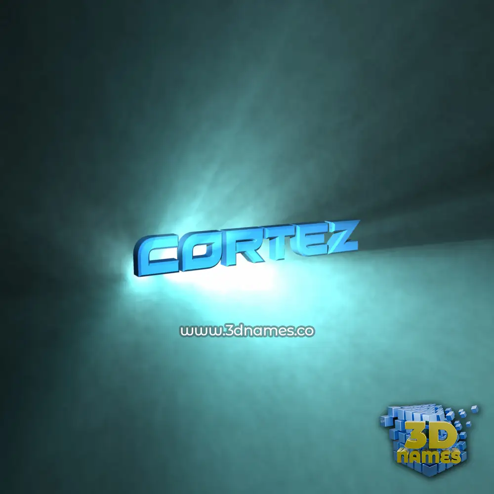 cortez in Light Shine style - 3D name wallpaper
