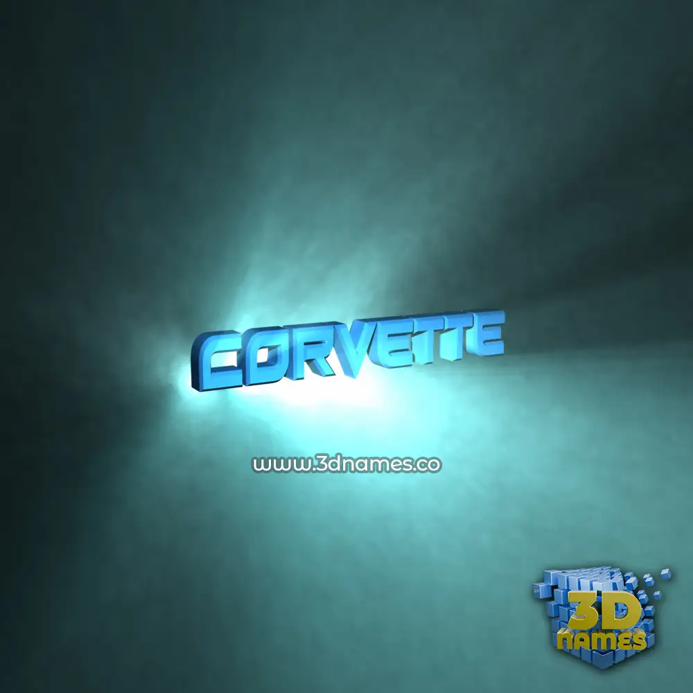 corvette in Light Shine style - 3D name wallpaper