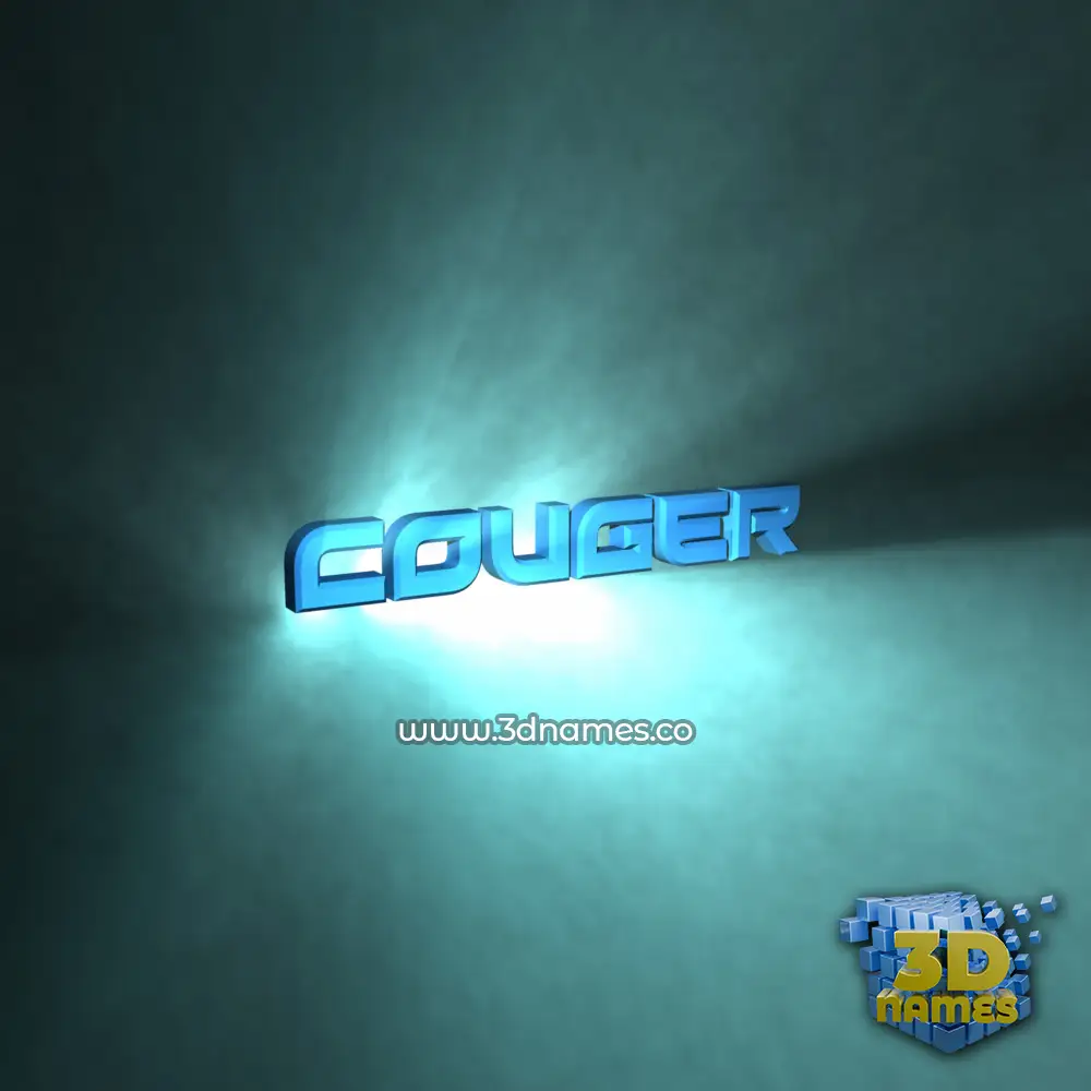 couger in Light Shine style - 3D name wallpaper