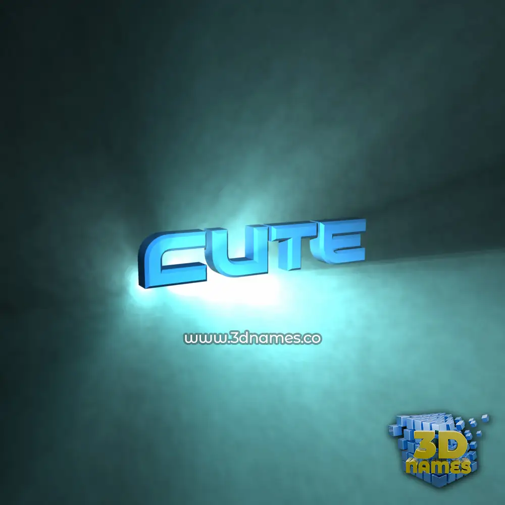 cute in Light Shine style - 3D name wallpaper