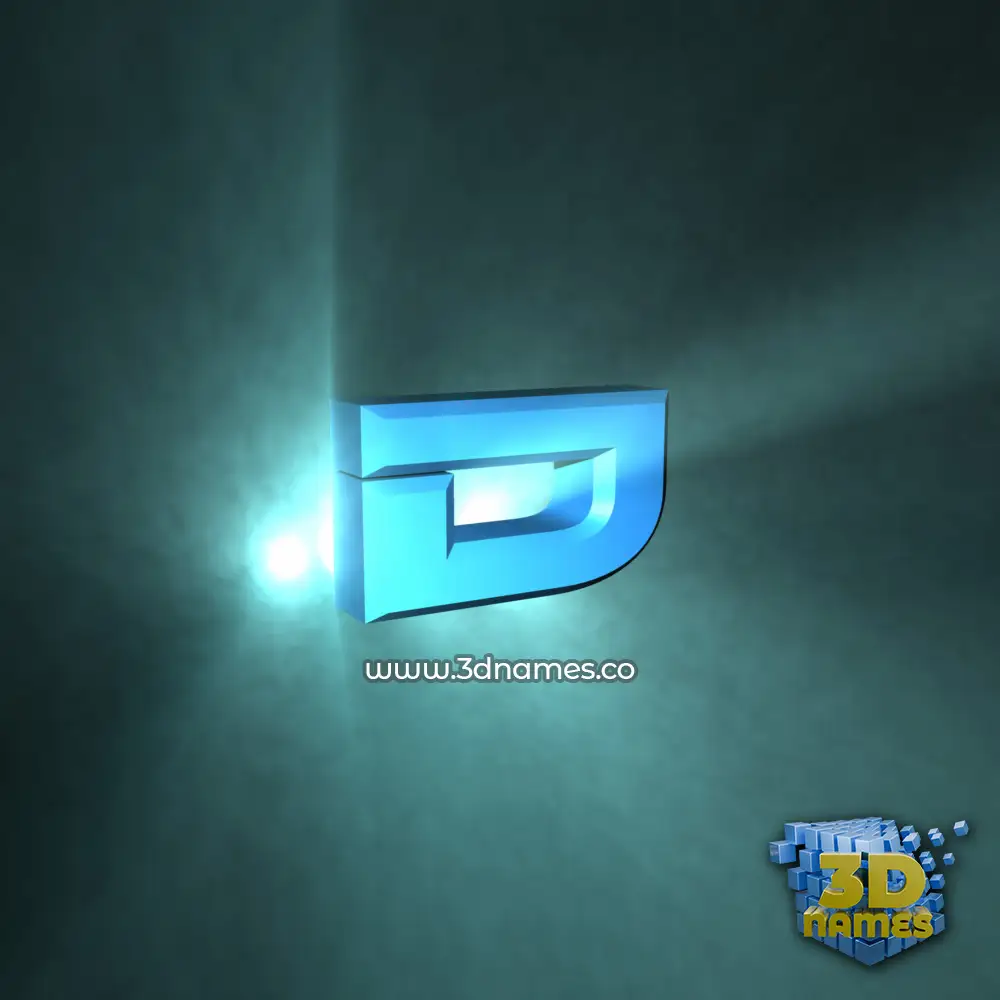 d in Light Shine style - 3D name wallpaper