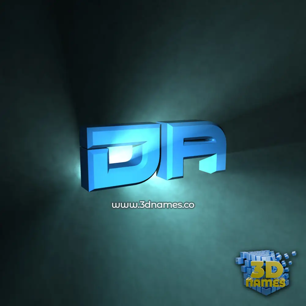 da in Light Shine style - 3D name wallpaper
