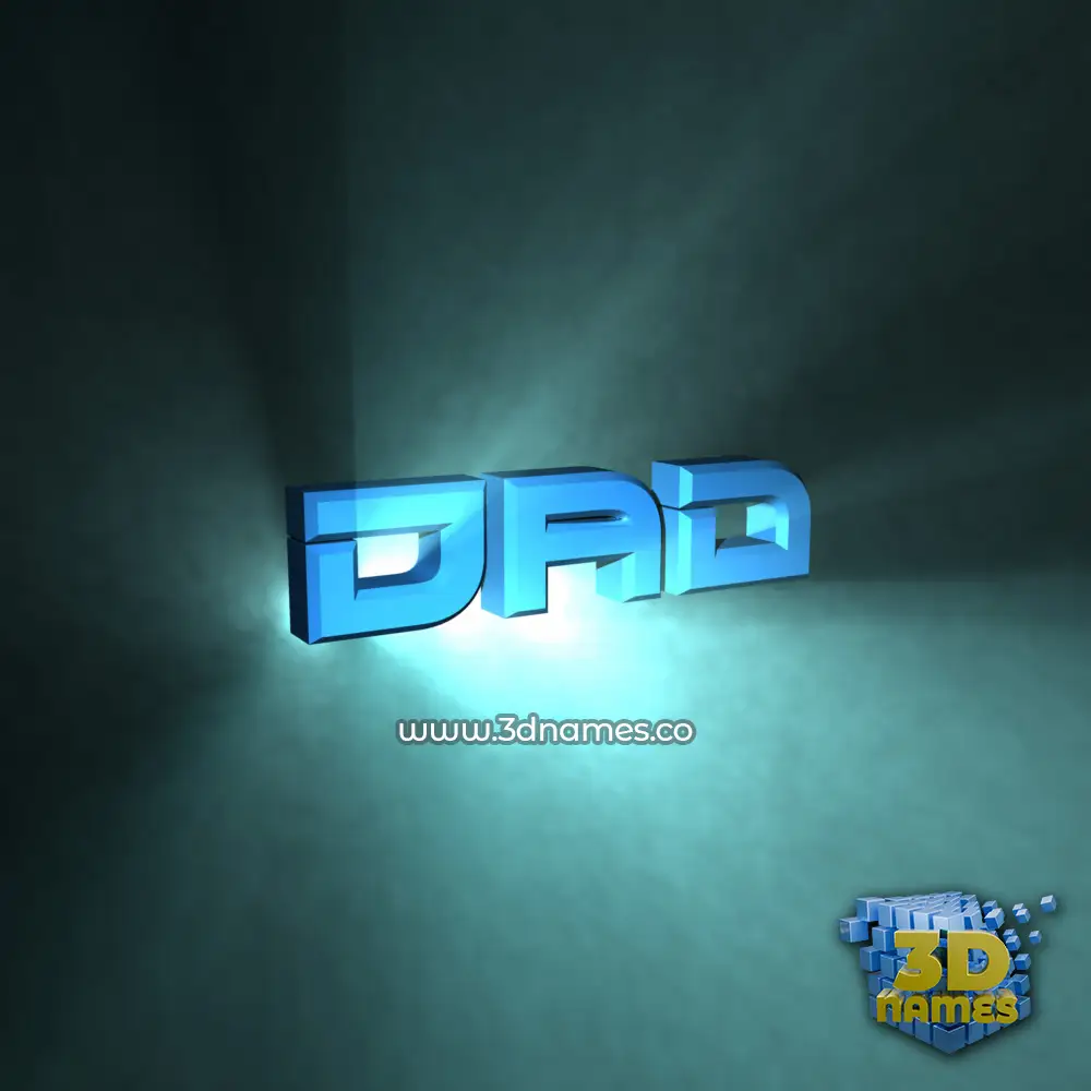 dad in Light Shine style - 3D name wallpaper