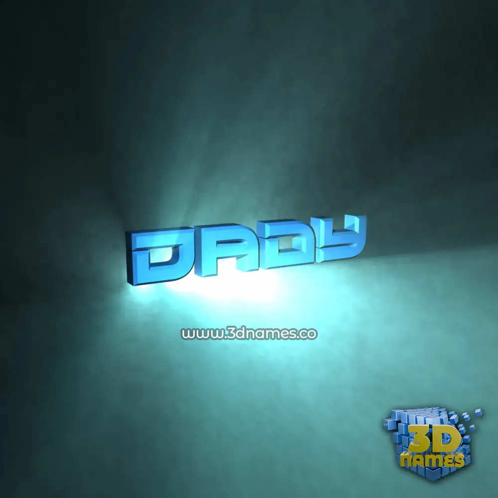 dady in Light Shine style - 3D name wallpaper