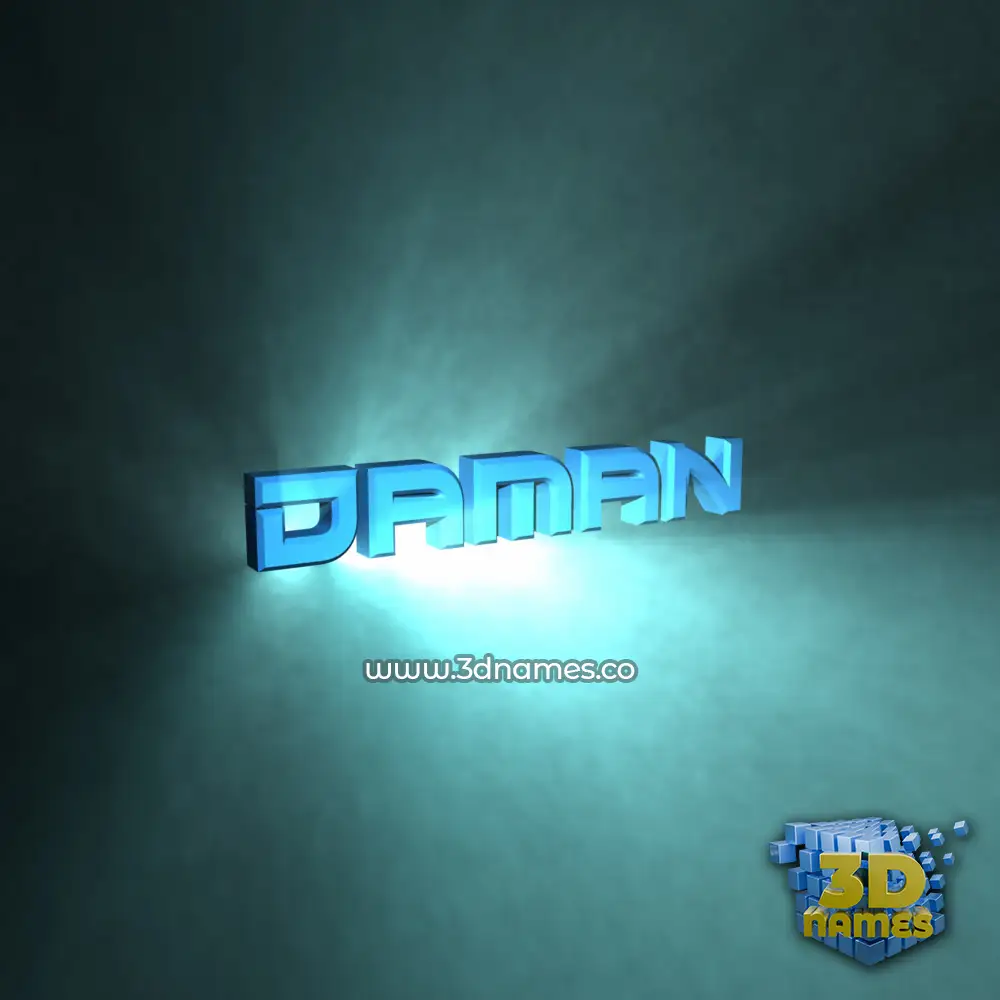 daman in Light Shine style - 3D name wallpaper