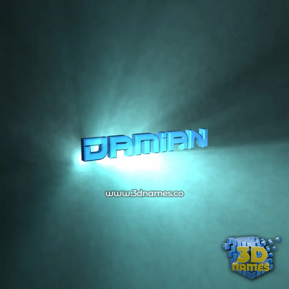 damian in Light Shine style - 3D name wallpaper