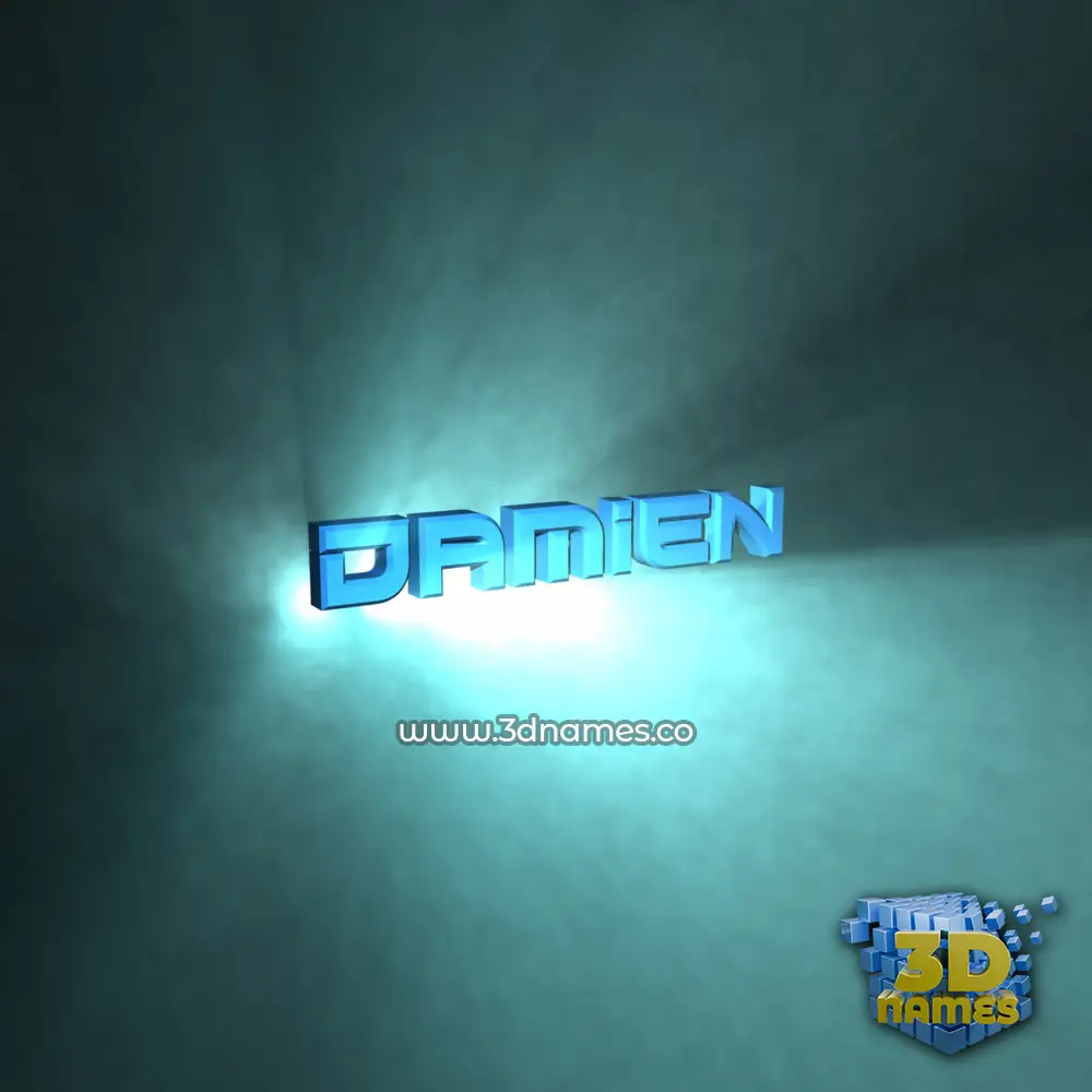 damien in Light Shine style - 3D name wallpaper
