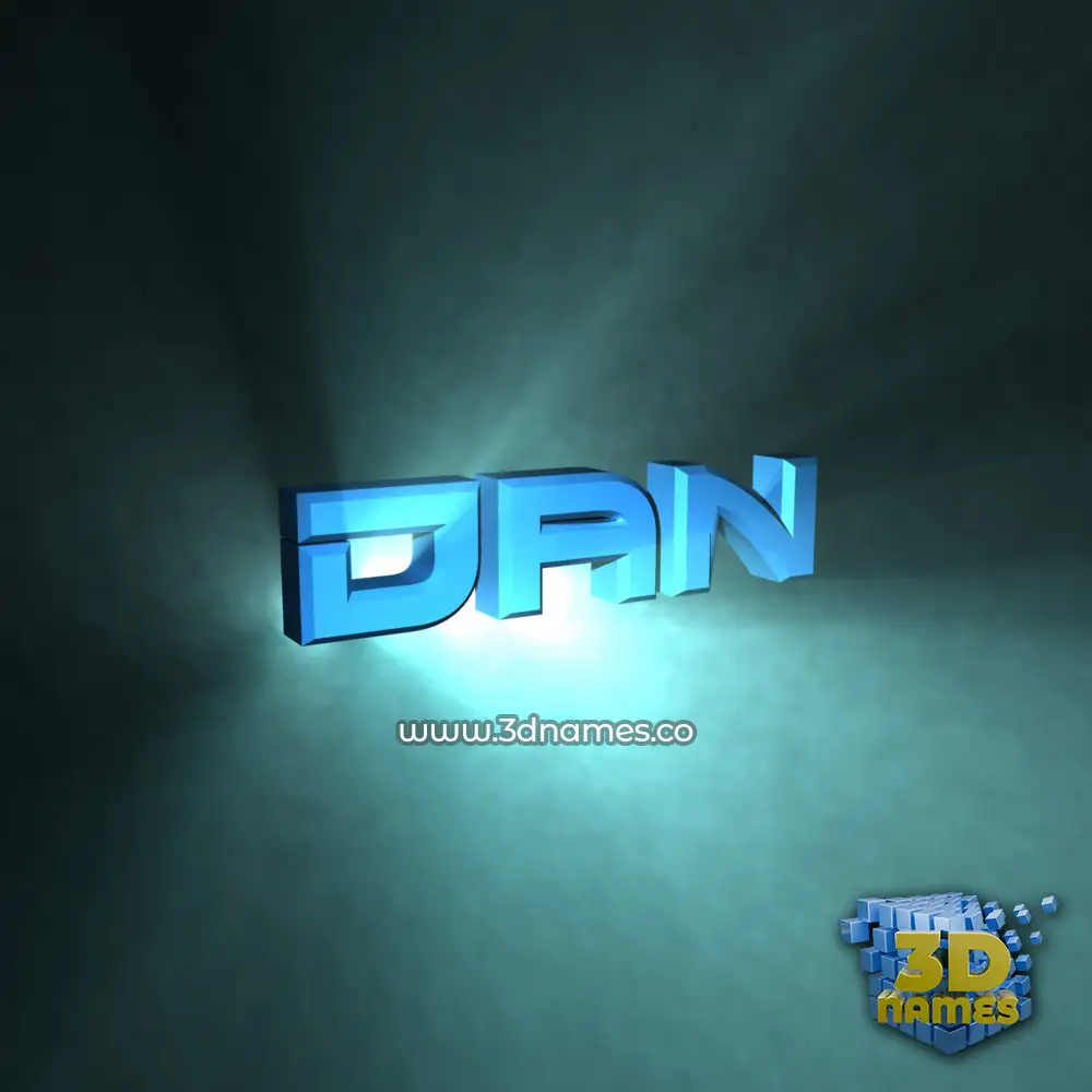 dan in Light Shine style - 3D name wallpaper