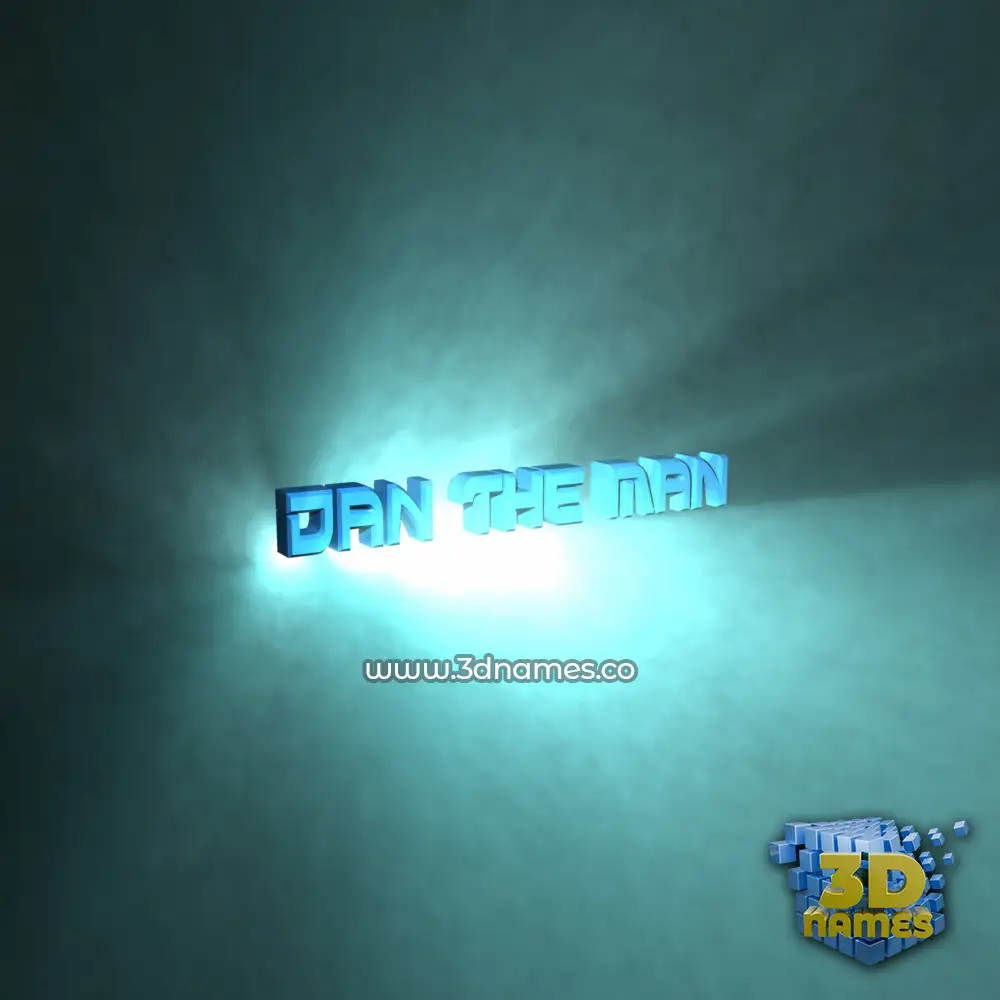 dan the man in Light Shine style - 3D name wallpaper