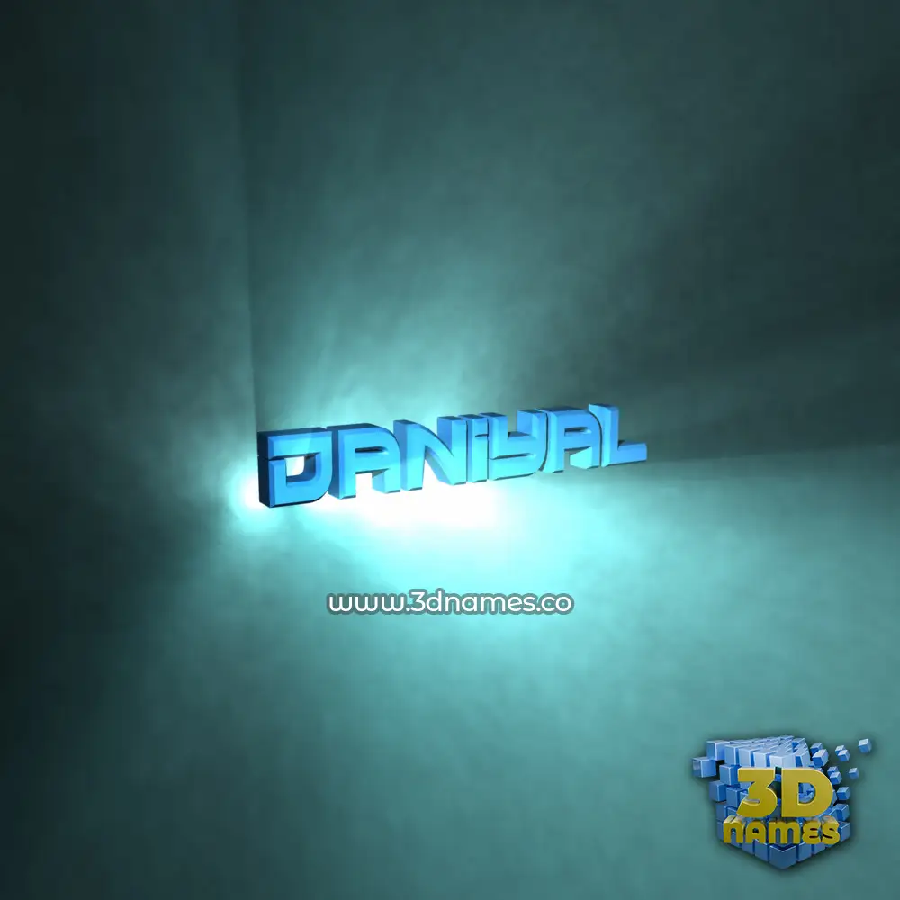 daniyal in Light Shine style - 3D name wallpaper
