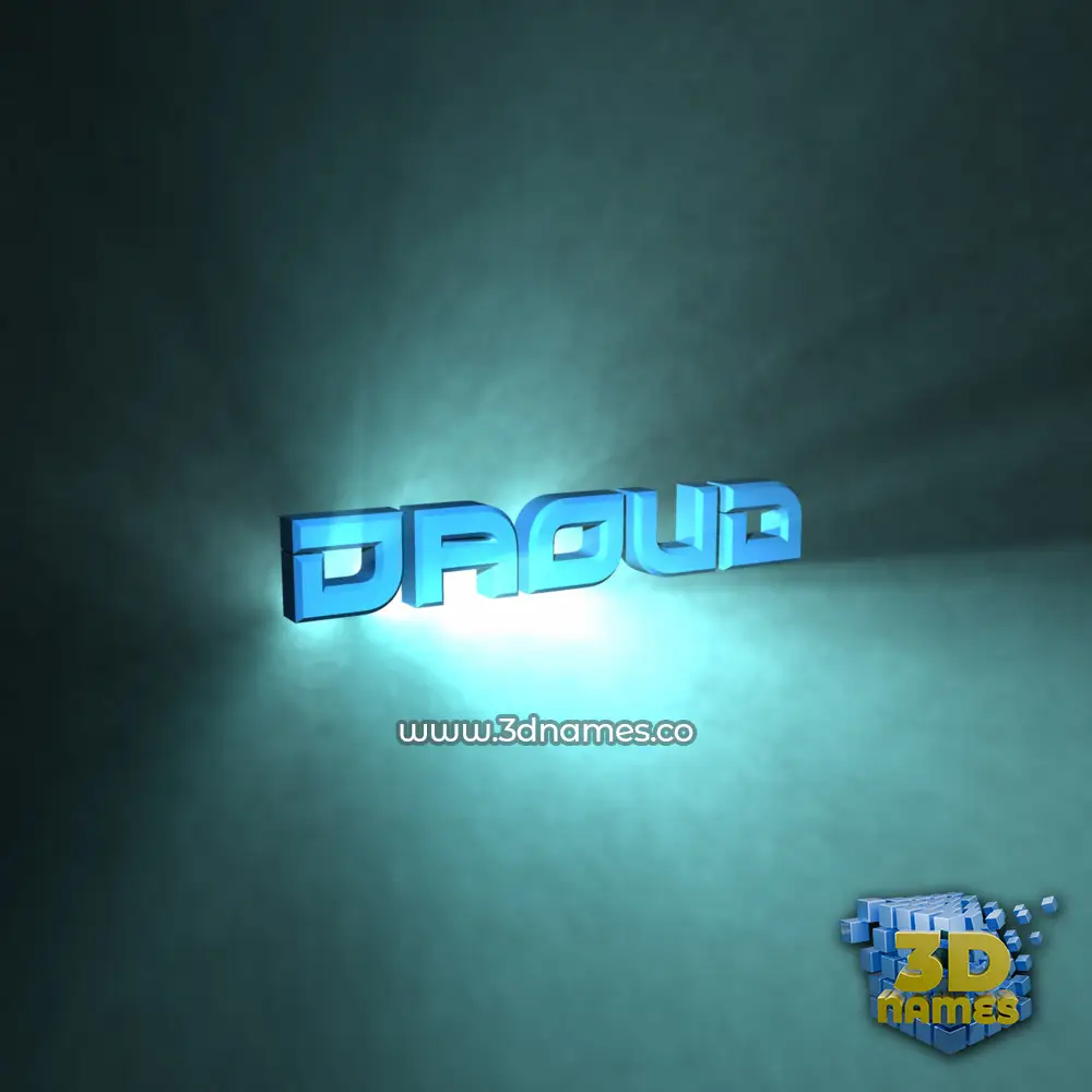 daoud in Light Shine style - 3D name wallpaper