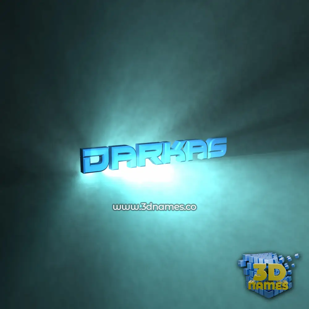 darkas in Light Shine style - 3D name wallpaper