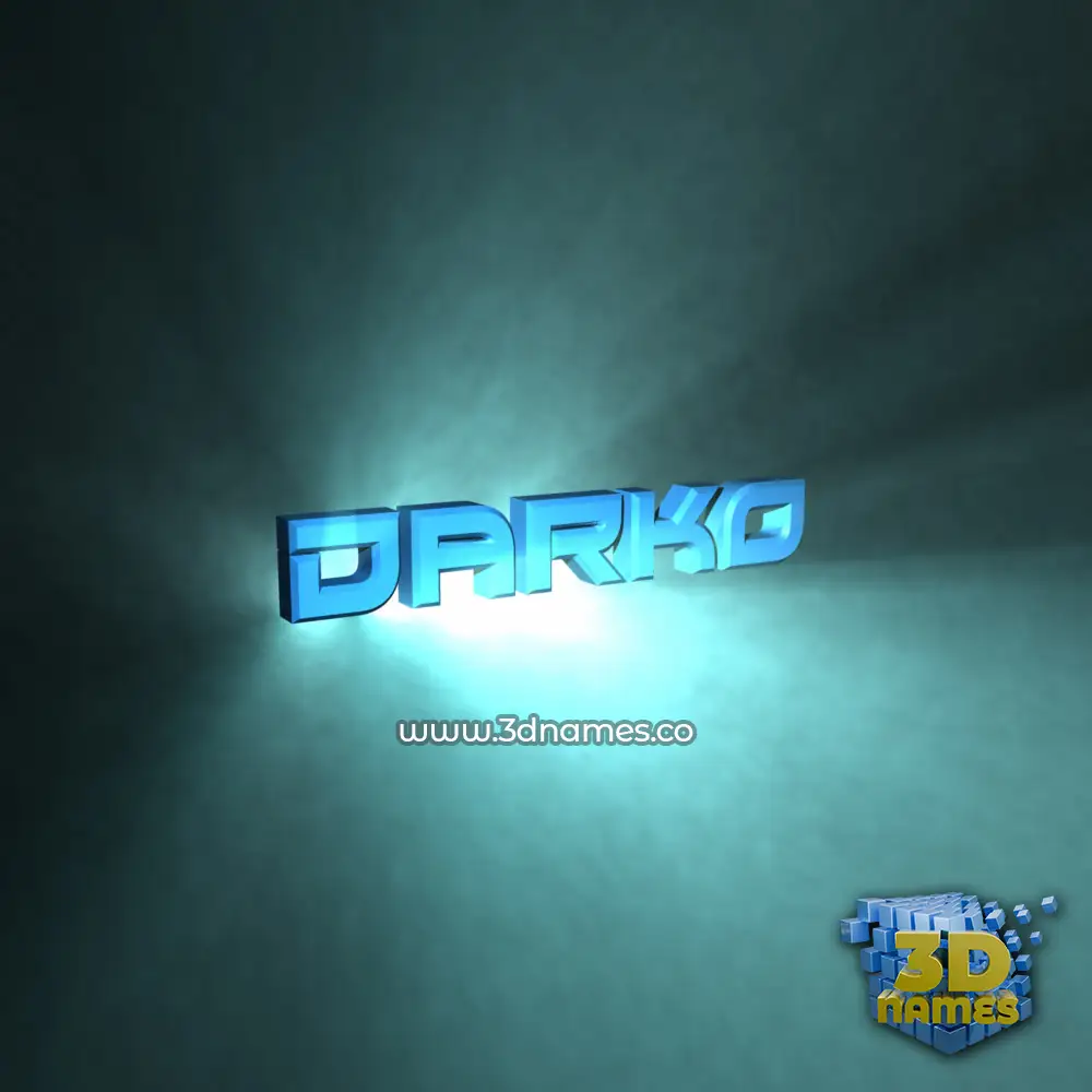 darko in Light Shine style - 3D name wallpaper