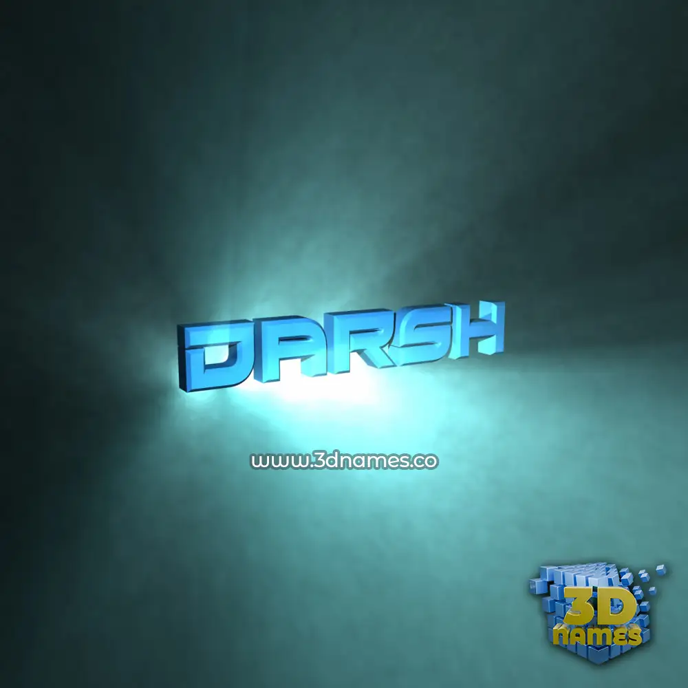 darsh in Light Shine style - 3D name wallpaper