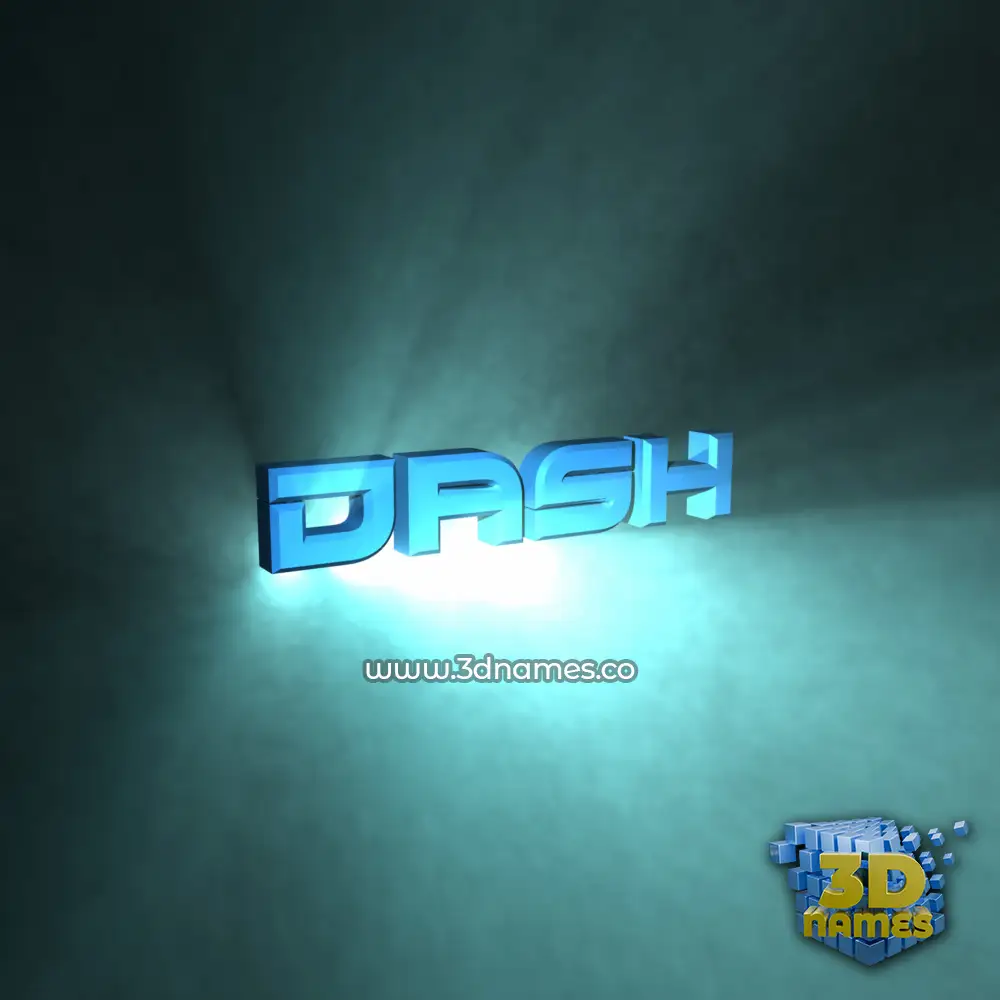 dash in Light Shine style - 3D name wallpaper
